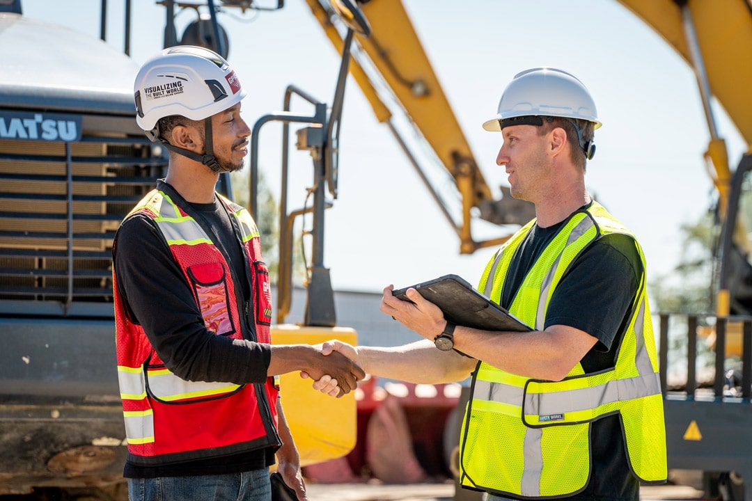 GPRS Project Manager Shakes Hands with Contractor
