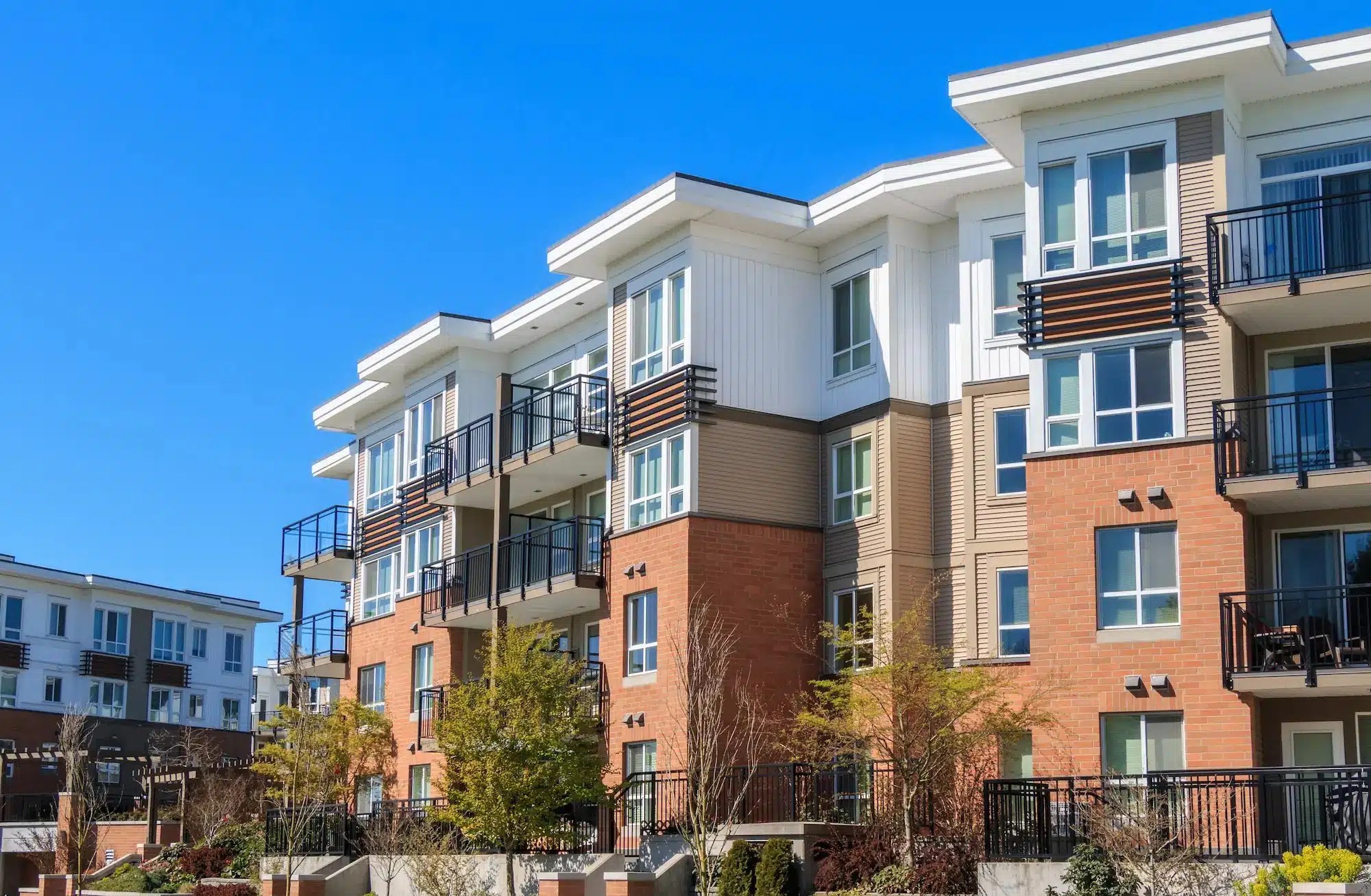 white and brown apartment buildings 