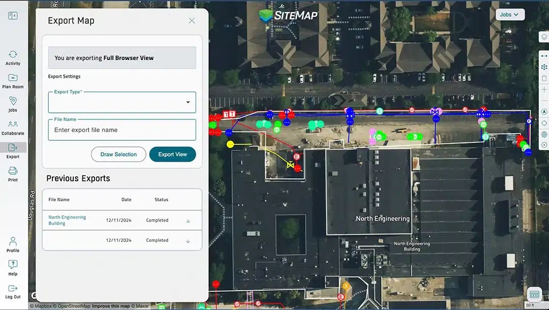 SiteMap Layers Screen Shot