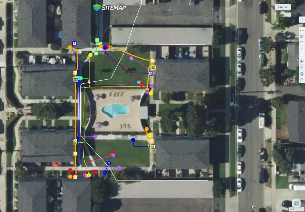 Screenshot of SiteMap utility mapping data.